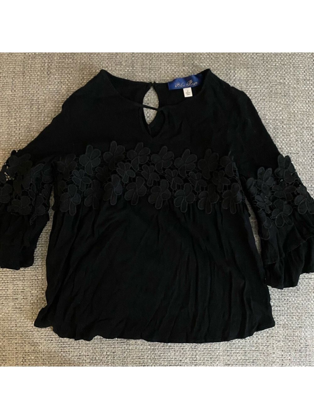 Blue Rain Black Blouse